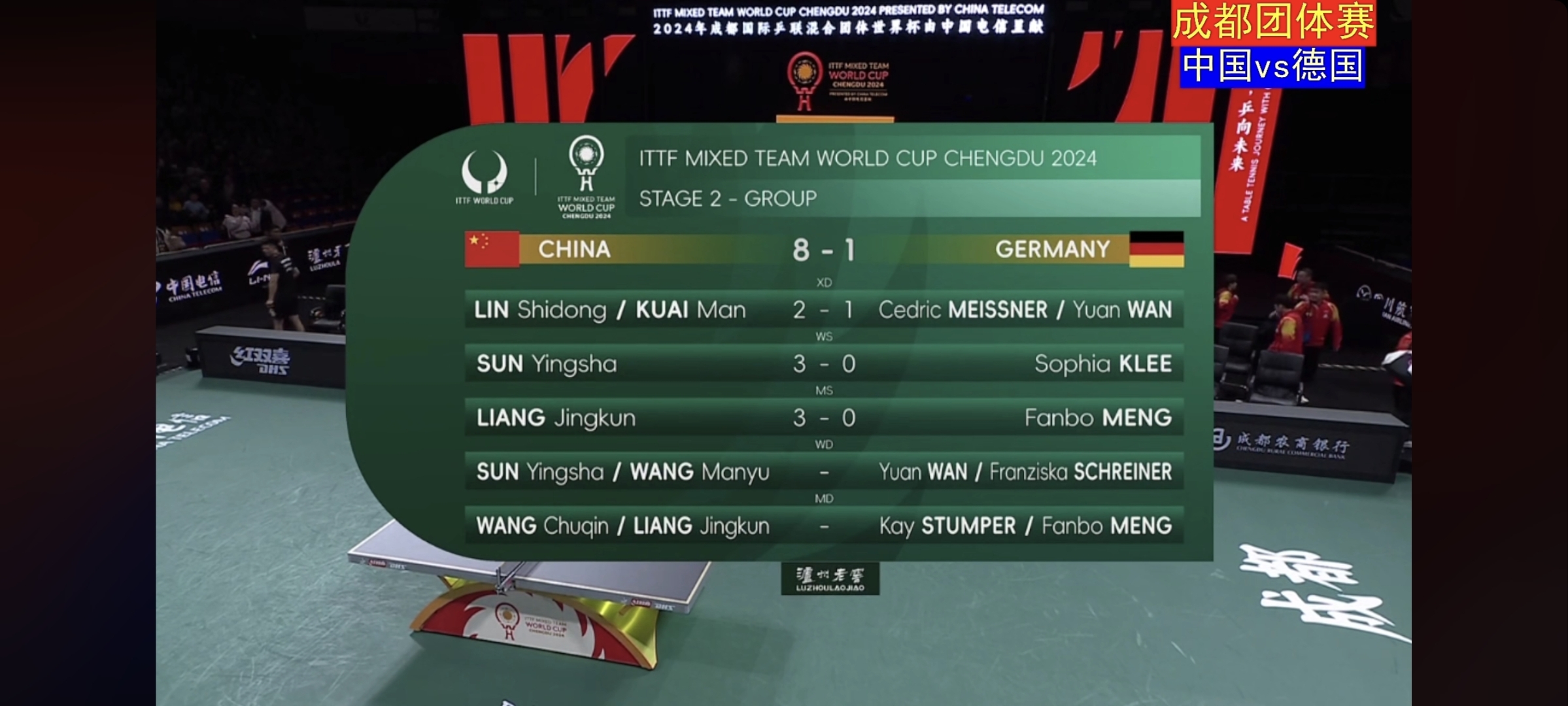 德国队碾压中国队,梁靖崑点燃赛场 德国队碾压中国队,梁靖崑点燃赛场